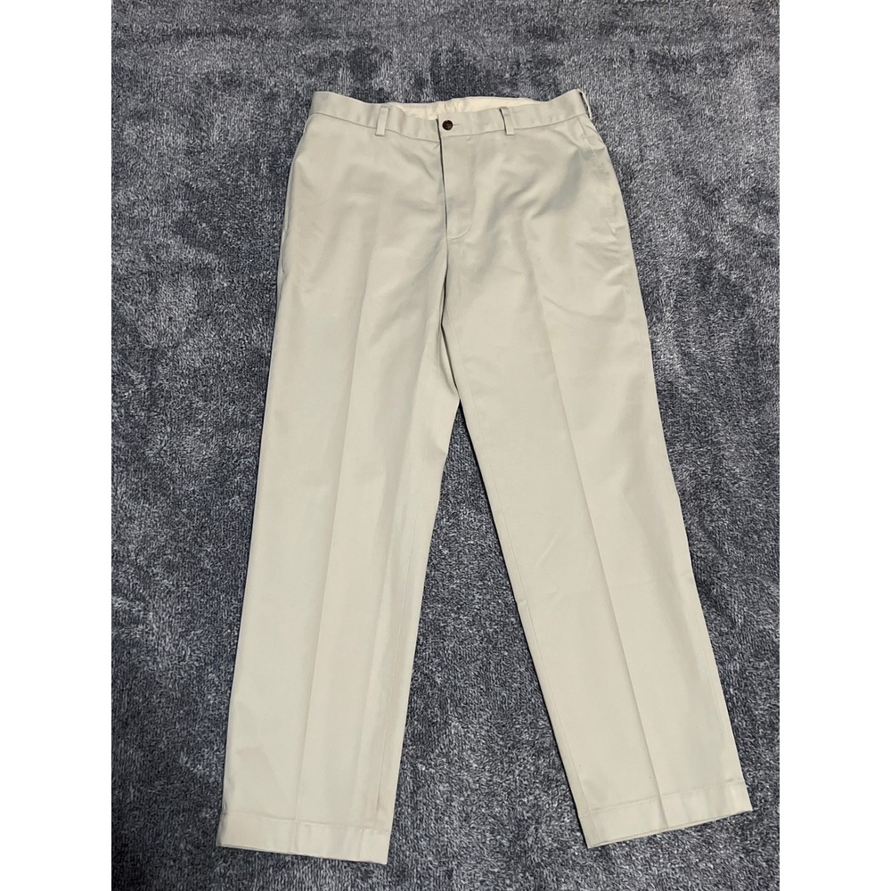 Brooks Brothers 346 Advantage Chino Clark Fit Khaki Tan Pants Mens 33x30 Cotton - Picture 1 of 9